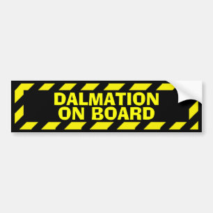 Dalmation on board yellow caution sticker