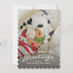 Dalmation puppy with Christmas Stocking Holiday Card