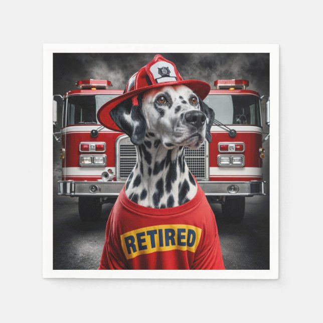 Dalmation Wearing a Retired Shirt Napkin (Front)