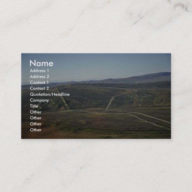 Dalton Highway and Trans-Alaska Pipeline Business Card (Front)