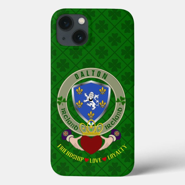 Dalton Irish Shield & Claddagh Personalised      Case-Mate iPhone Case (Back)