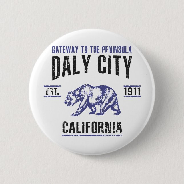 Daly City 6 Cm Round Badge (Front)