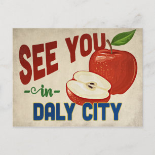 Daly City California Apple - Vintage Travel Postcard