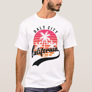 Daly City,Retro Sunset Men's T-Shirt