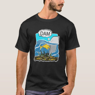 Dam Fish Graphic Design Joke Animal T-Shirt