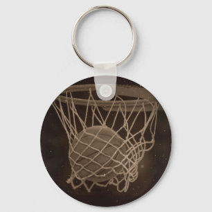 Damaged Basketball Photo Key Ring