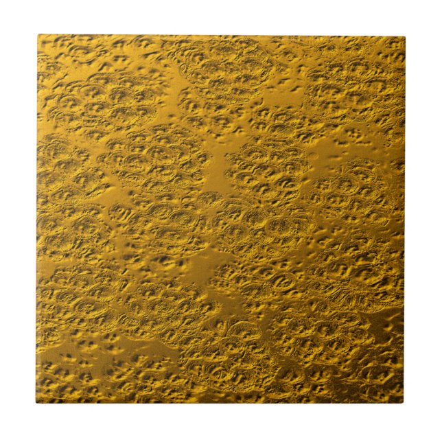 Damaged gold metal ceramic tile (Front)