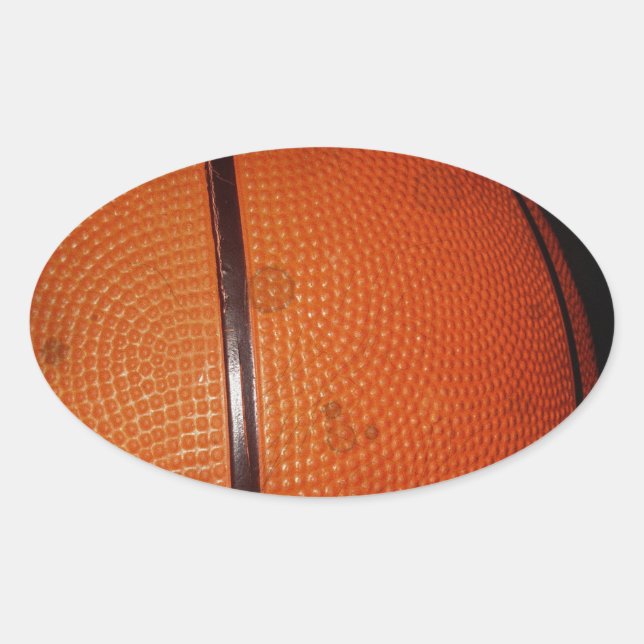 Damaged Photo Effect Basketball Oval Sticker (Front)