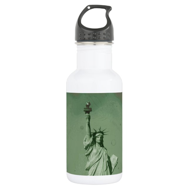 Damaged Photo Effect Statue of Liberty 532 Ml Water Bottle (Front)