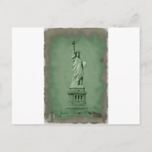 Damaged Photo Effect Statue of Liberty Postcard