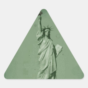 Damaged Photo Effect Statue of Liberty Triangle Sticker
