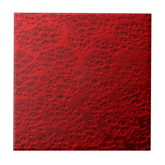 Damaged red metal ceramic tile (Front)