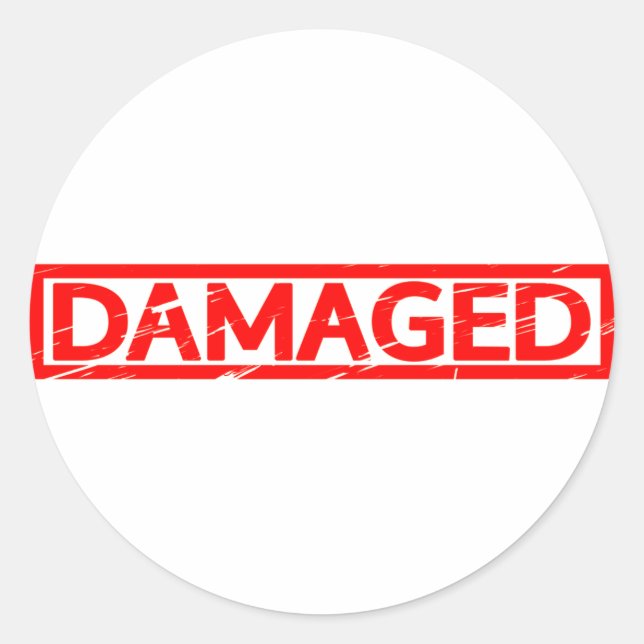 Damaged Stamp Classic Round Sticker (Front)