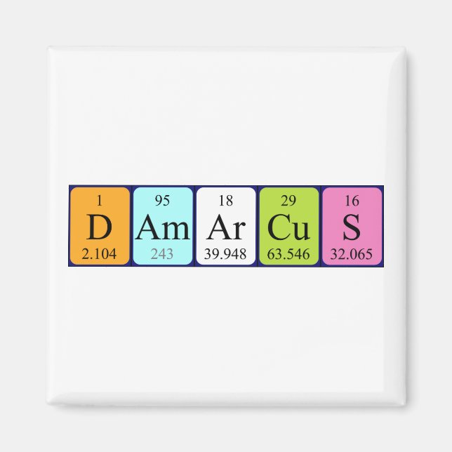 Damarcus periodic table name magnet (Front)