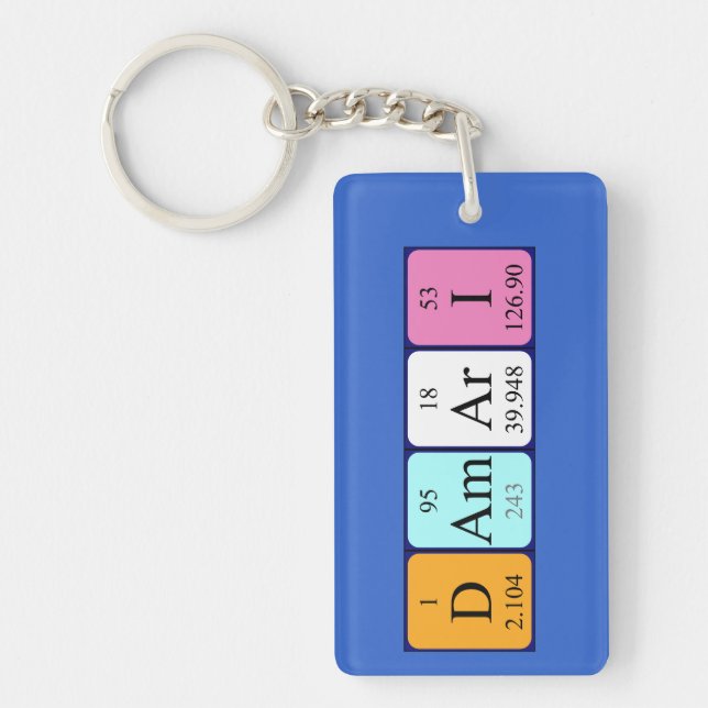 Damari periodic table name keyring (Front)