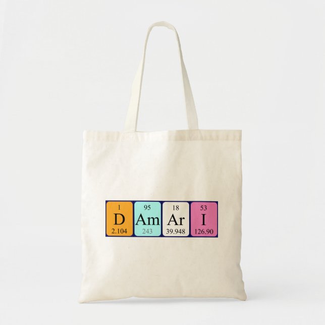 Damari periodic table name tote bag (Front)