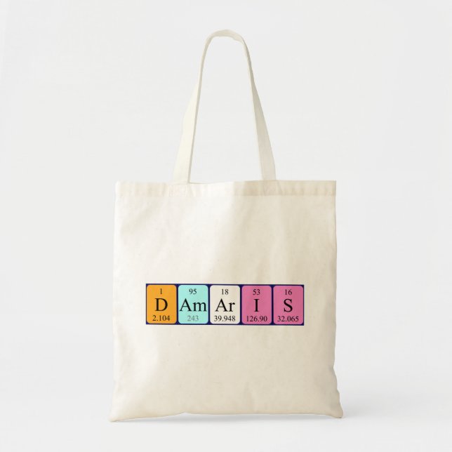 Damaris periodic table name tote bag (Front)
