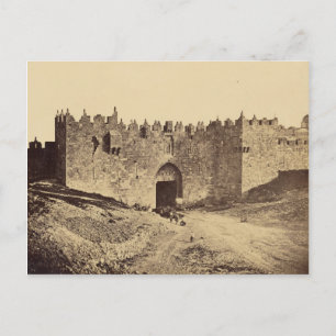 Damascus Gate, Jerusalem vintage 1857 photo Postcard