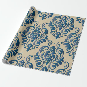 Damascus seamless pattern of floral ornament on be wrapping paper