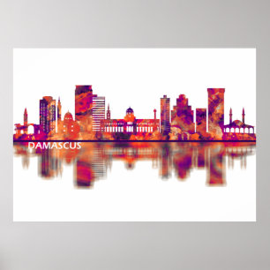 Damascus Syria Skyline Poster