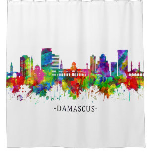 Damascus Syria Skyline Shower Curtain