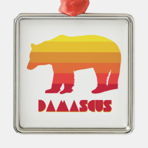 Damascus Virginia Rainbow Bear Metal Ornament
