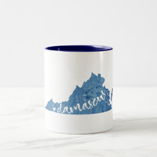 Damascus, Virginia Wood Grain Two-Tone Coffee Mug