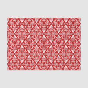 Damask 01 Red-White-Tissue Paper Wrap