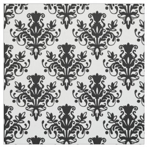 Damask 02 Pattern - Black Fabric