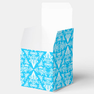 Damask 04 Lt Blue-White-Square Favor boxes