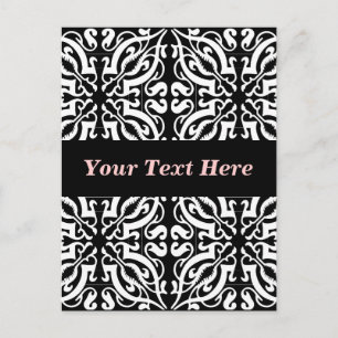 Damask 1 (black & white) postcard