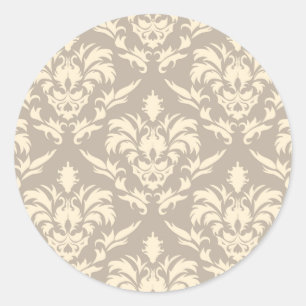 Damask 2 classic round sticker