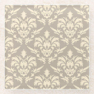 Damask 2 glass coaster