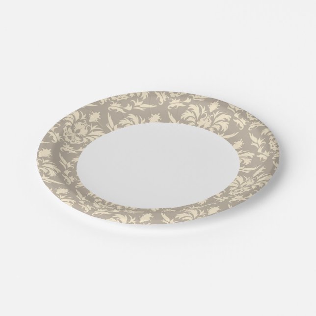 Damask 2 paper plate (Angled)