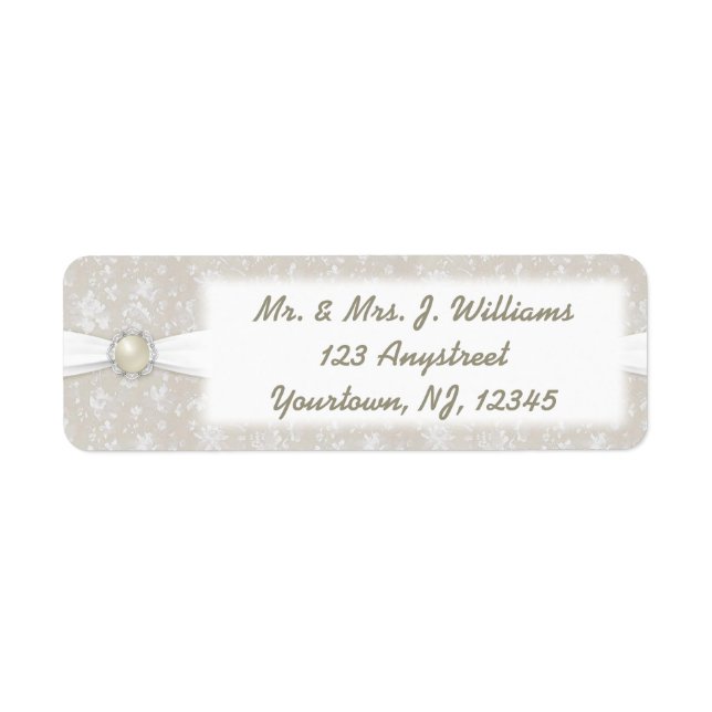 Damask 30th Wedding Anniversary Address Label Return Address Label (Front)