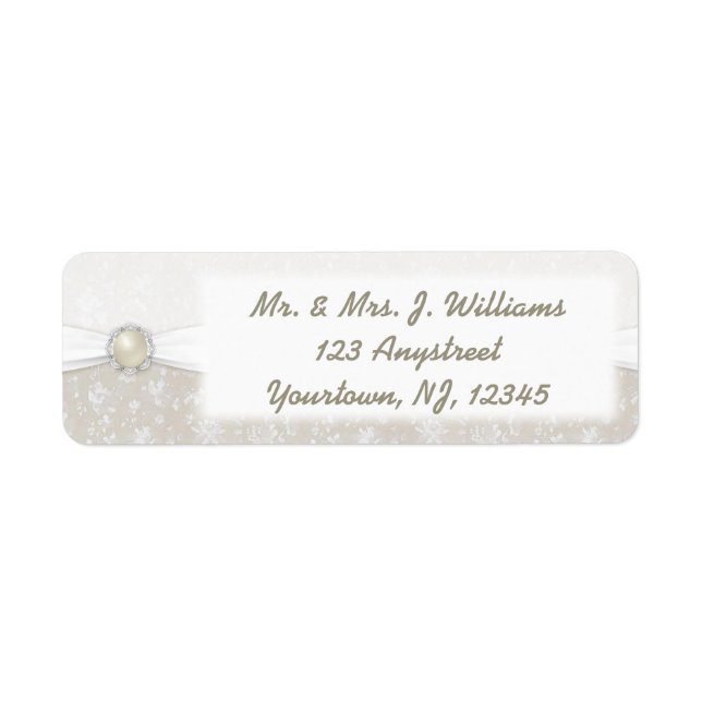 Damask 30th Wedding Anniversary Address Label Return Address Label (Front)