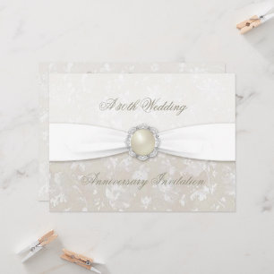 Damask 30th Wedding Anniversary Invitation