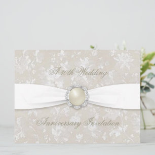 Damask 30th Wedding Anniversary Invitation
