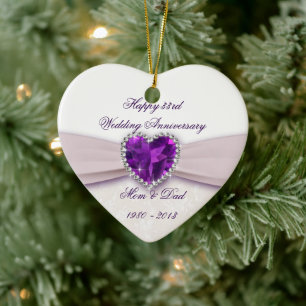 Damask 33rd Wedding Anniversary Ornament