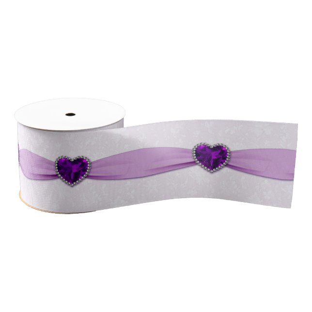 Damask 33rd Wedding Anniversary Ribbon Grosgrain Ribbon (Spool)