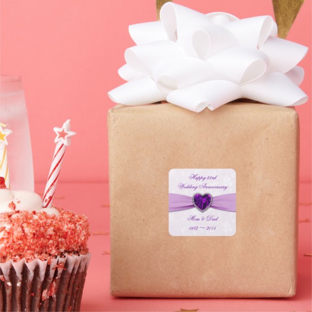 Damask 33rd Wedding Anniversary Sticker (Party)