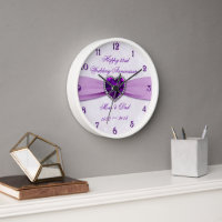 Damask 33rd Wedding Anniversary Wall Clock