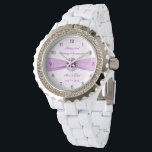Damask 33rd Wedding Anniversary Watch<br><div class="desc">A Digitalbcon Images Design featuring an amethyst purple colour and damask design theme in this one-of-a-kind "Damask Amethyst Wedding Anniversary" Watch. This attractive and elegant design comes complete with contrasting colour clock face numbers and customisable text lettering to suit your own special occasion, making this the ideal anniversary gift for...</div>