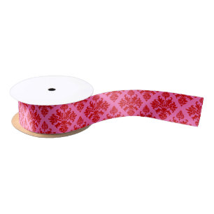 Damask #3 DIY Colours Hot Pink Red Satin Ribbon