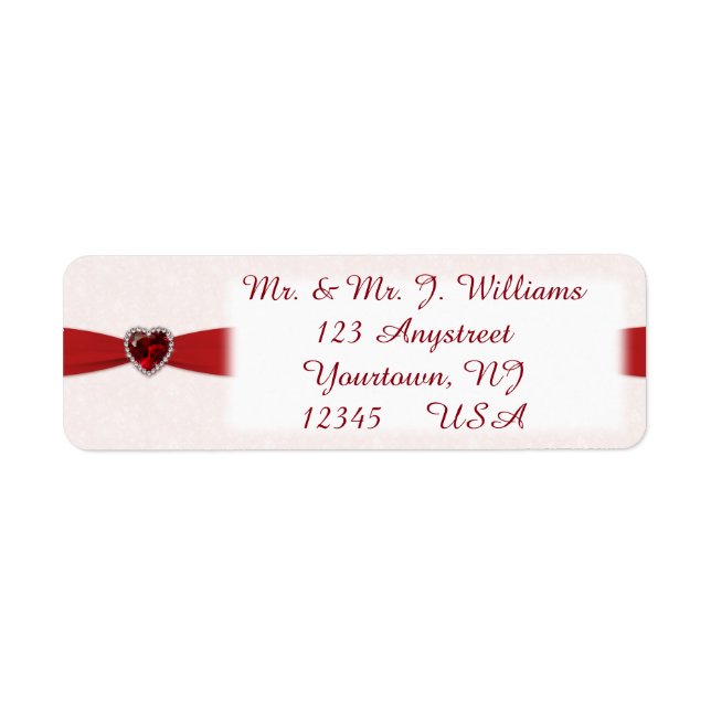 Damask 40th Anniversary Return Address Labels (Front)