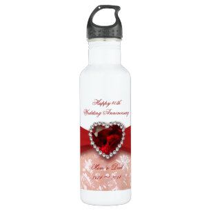 Damask 40th Wedding Anniversary Design 710 Ml Water Bottle