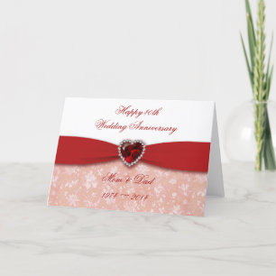 Damask 40th Wedding Anniversary Design Card