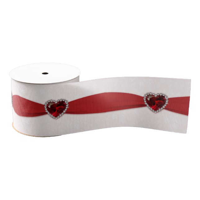 Damask 40th Wedding Anniversary Ribbon Grosgrain Ribbon (Spool)