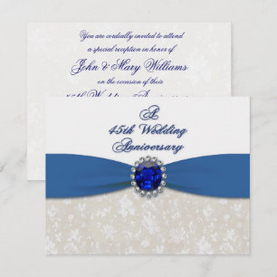 Damask 45th Wedding Anniversary Invitation