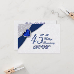 Damask 45th Wedding Anniversary Invitation
